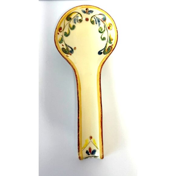 Sur La Table Spoon Rest Hand Painted Dishes Rustica Italy Earthenware Retired - Picture 2 of 8